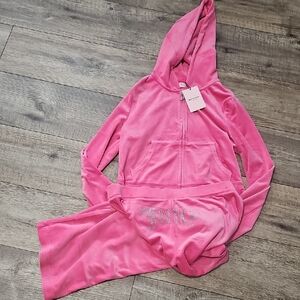 Juicy Couture Pink Velour Jumpsuit